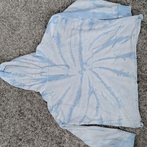NWOT Mono B 1XL blue & white tie dye hoodie